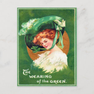 Vintages Tragen der Green St Patrick's Day Card Postkarte