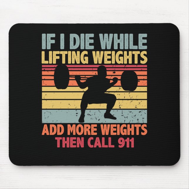 Vintages Trainingsgerät, wenn ich beim Gewichthebe Mousepad (Vorne)