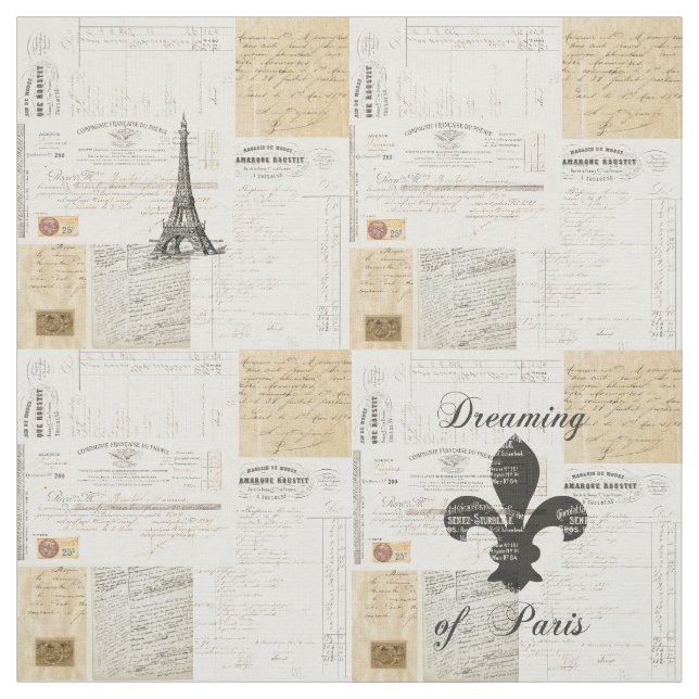 Vintages Träumen des Parise Franzose-Gewebes Stoff (Muster)
