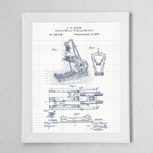 Vintages Treadmill Patent Poster