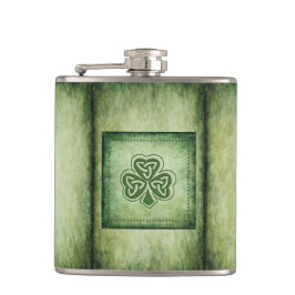 Vintages Trendgrundstück Irish Kleeblatt Flachmann
