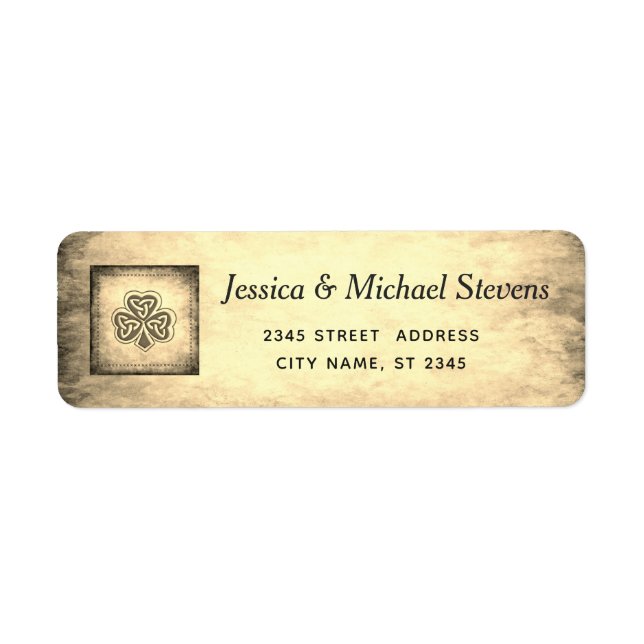 Vintages Trendgrundstück Irish Kleeblatt Label (Vorne)