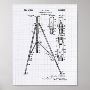 Vintages Tripod 1941 Patentart - Pflaster Poster