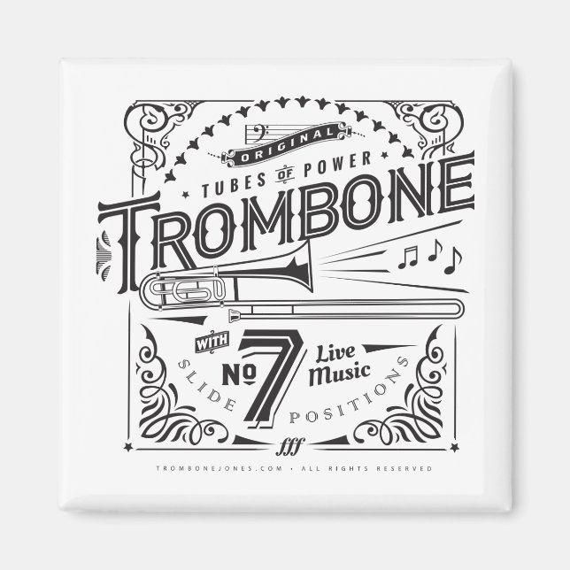 Vintages Trombone-Magnet Magnet (Vorne)