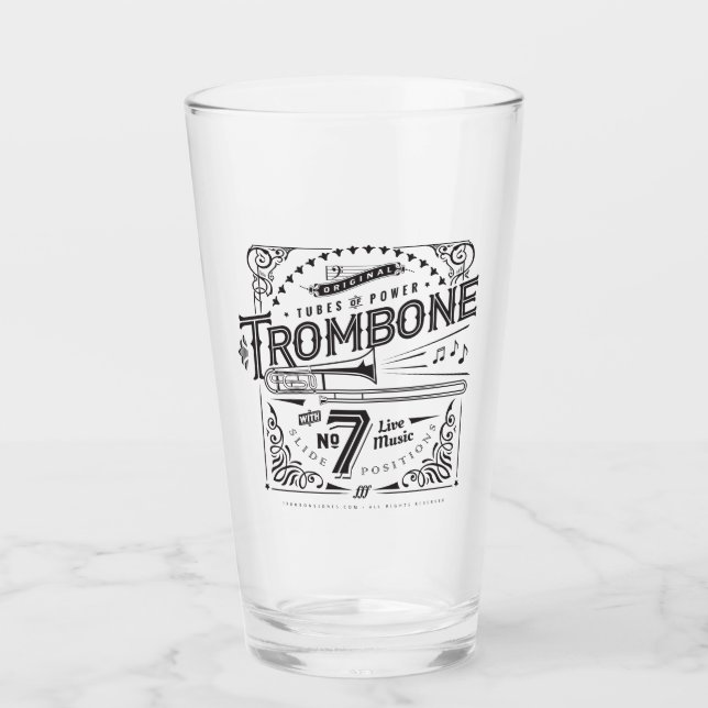 Vintages Trombone-Pint-Glas Glas (Vorderseite)
