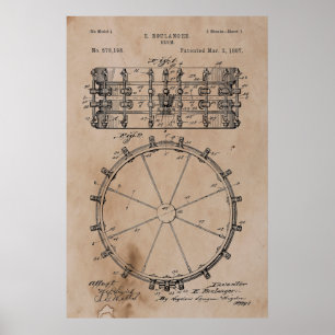 Vintages Trommel-Patent Poster