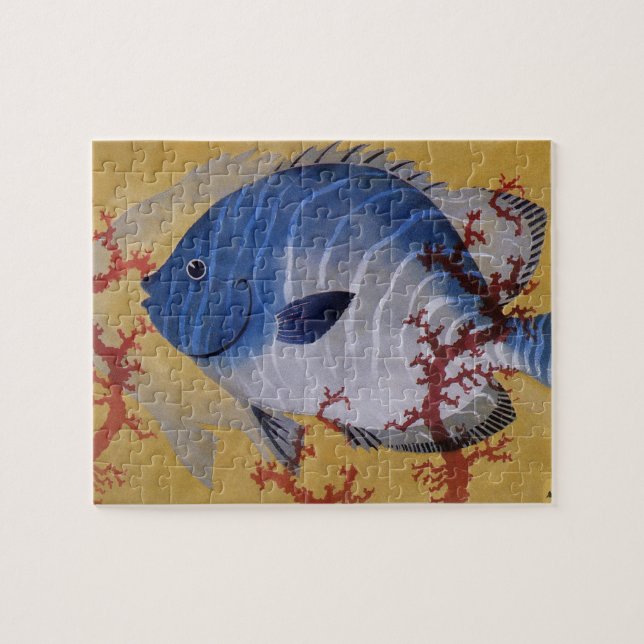Vintages tropisches blaues Meer Puzzle (Horizontal)