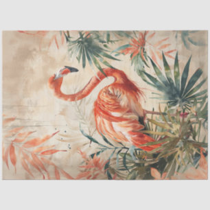 Vintages tropisches Flamingo Seidenpapier