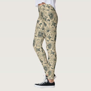 Vintages tropisches Muster Leggings