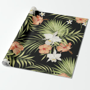 Vintages tropisches Muster mit Blume des Hibiskus  Geschenkpapier