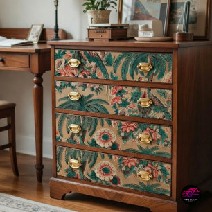 Vintages tropisches Muster von Chintz Seidenpapier