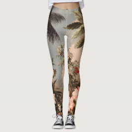 Vintages tropisches Paradies mit Palmen Leggings