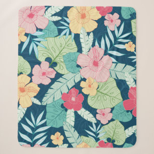 Vintages tropisches Sommerhawaiiennahtloses Muster Sherpadecke