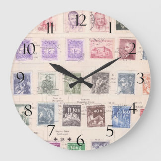 Vintages tschechoslowakisches Postage Große Wanduhr