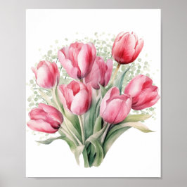 Vintages Tulip Elegante Poster