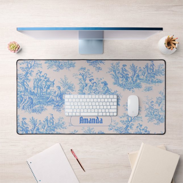 Vintages türkisblaues Jouilongramm Schreibtischunterlage (Büro 1)