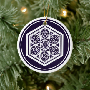 Vintages Türkisches Rosette Geometrisches Vector A Keramik Ornament