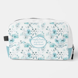 Vintages türkisfarbenes Blumenmuster Waschbeutel