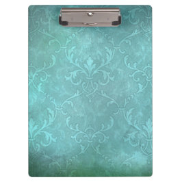 Vintages türkisfarbenes Damast aquamarines Vintage Klemmbrett