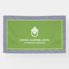 Vintages Türknopf Logo blau/grün Banner