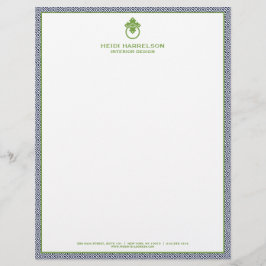 Vintages Türknopf Logo blau/grün Briefkopf