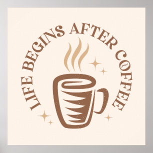 Vintages typografisches Design mit Kaffeetasse. Poster