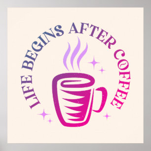 Vintages typografisches Design mit Kaffeetasse. Poster
