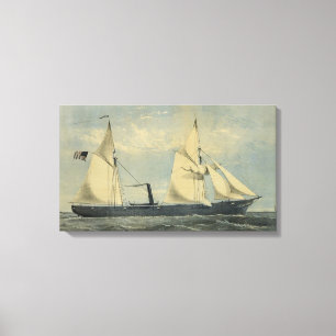 Vintages U.S. Dampfboot "Kanawha" Wrapped Canvas Leinwanddruck