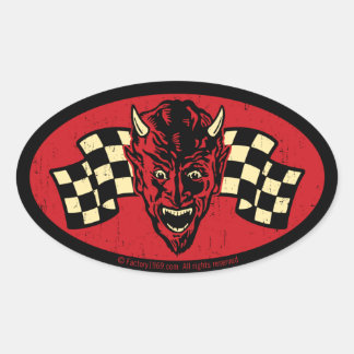 Vintages Übel 009C Ovaler Aufkleber