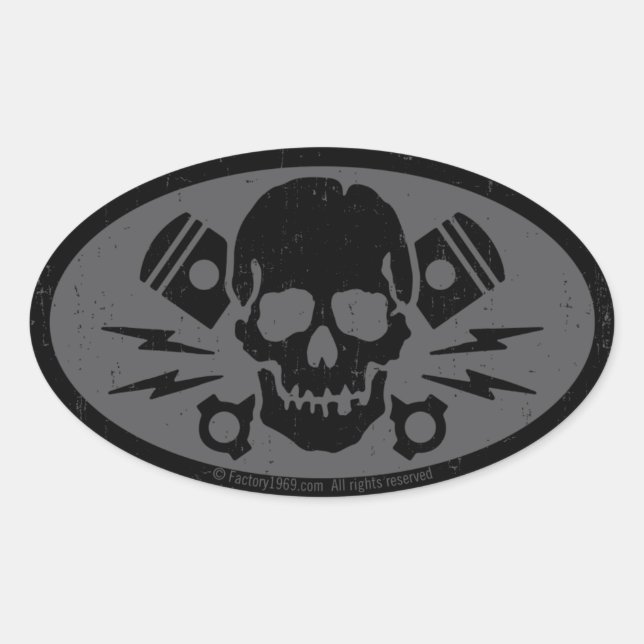 Vintages Übel 015B Ovaler Aufkleber (Vorderseite)