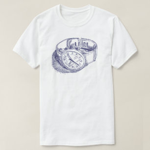 Vintages Uhr-Illustrations-T-Shirt T-Shirt