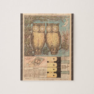 Vintages Uhu-niedliches Fallfahrzeug Puzzle