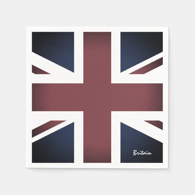 Vintages UK, britische Flagge Napkins, Vereinigtes Serviette (Vorderseite)