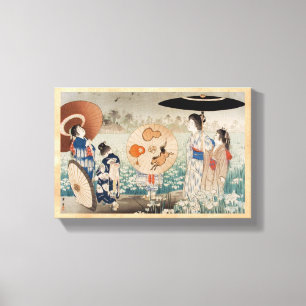Vintages ukiyo-e japanische Damen mit Leinwanddruck