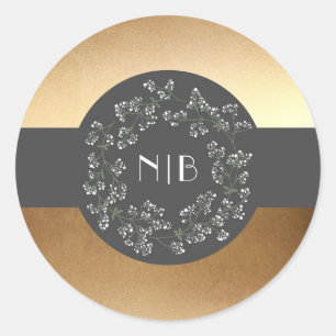 Vintages und dennoch modernes Gipskraut Runder Aufkleber