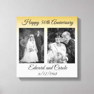 Vintages und modernes Hochzeitsfest Foto 50 Jahre Leinwanddruck