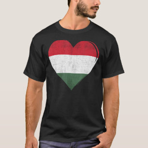 Vintages Ungarisches Flaggenherz für Ungarisch T-Shirt