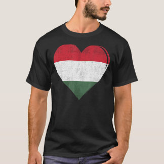 Vintages Ungarisches Flaggenherz für Ungarisch T-Shirt