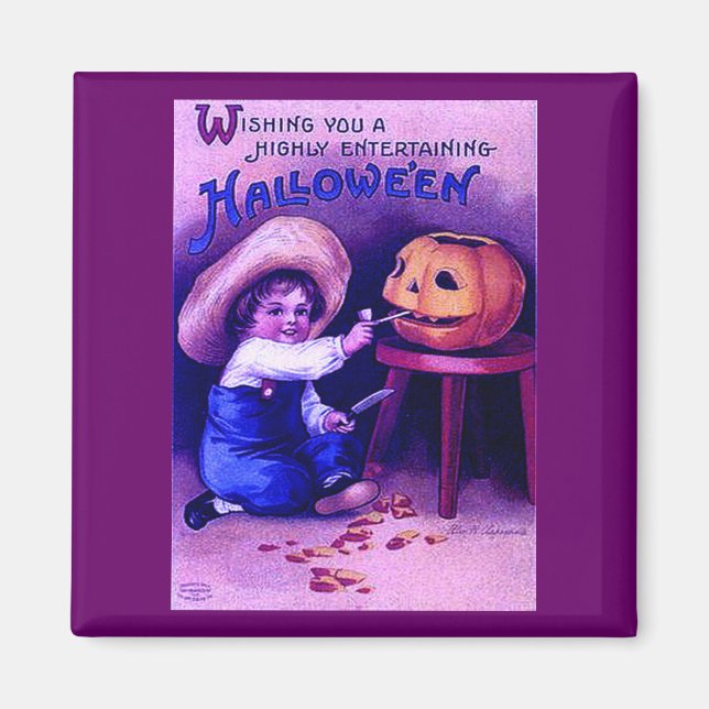 Vintages unterhaltsames Halloween Magnet (Vorne)