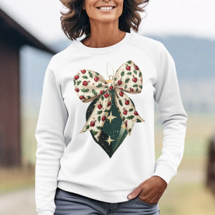 Vintages Urlaubsornament mit Niedlichem Bow Tri-Blend Shirt