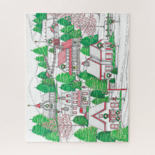 Vintages Urlaubspuzzle mit Handzeichnung Puzzle