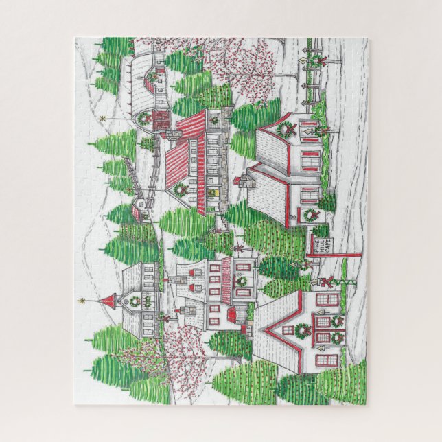 Vintages Urlaubspuzzle mit Handzeichnung Puzzle (Vertikal)