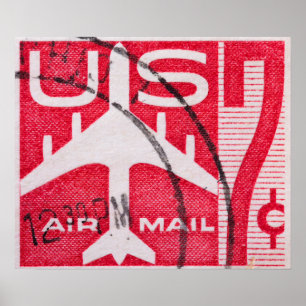 Vintages US Air Mail Travel Poster