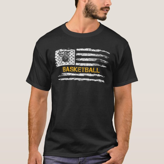Vintages US-amerikanisches Flag-Basketball-Team T-Shirt (Vorderseite)