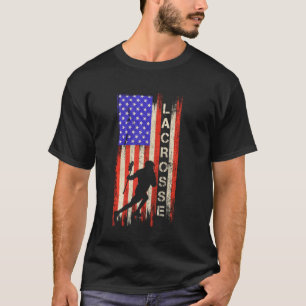 Vintages US-amerikanisches Flag Lacrosse Player Te T-Shirt