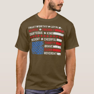 Vintages US-amerikanisches Flag-Pfadfindergesetz a T-Shirt