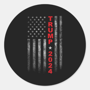 Vintages US-amerikanisches Flag Trump Wahlkampftea Runder Aufkleber