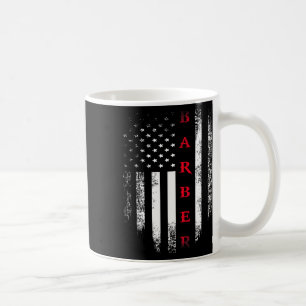 Vintages US-amerikanisches Rotes Weißes Barber Ame Kaffeetasse
