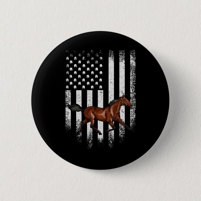 Vintages US-amerikanisches Standardpferd Button (Vorderseite)