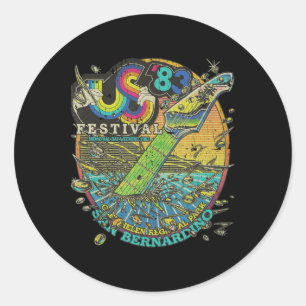 Vintages US-Festival 1983, Colorful Rainbow Music Runder Aufkleber